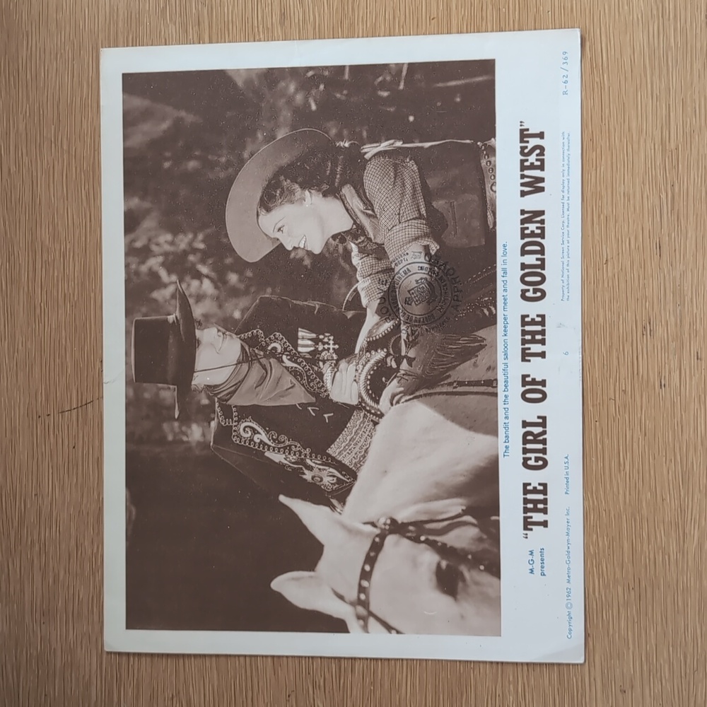 VTG "The Girl of the Golden West" Lobby Card